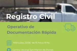 El Registro Civil atender en el Centro Vecinal San Martn de Porres