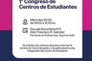 Convocan al 1 Congreso de Centros de Estudiantes del Valle Central