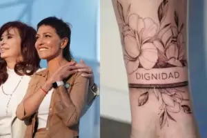 Extremo?: Mayra Mendoza se tatu una tobillera con la palabra "Dignidad"