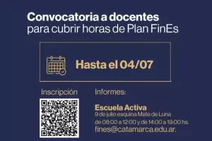 Abren convocatoria para docentes en el Plan FinEs 2025