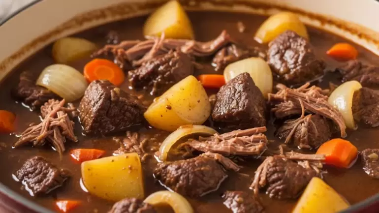 Guiso de carne del asado (Imagen ilustrativa creada con IA - Gemini).