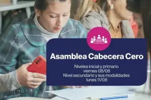 Convocan a la 1 Asamblea de Cabecera Cero para niveles Inicial y Primario