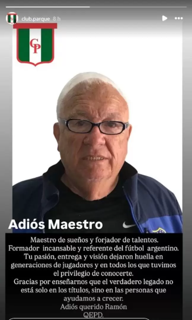 Dolor en el fútbol argentino: murió Ramón Maddoni, el descubridor de Tevez, Paredes y otros cracks