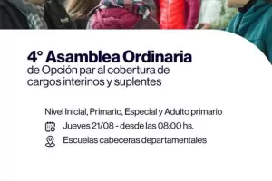 Asamblea de docentes: se cubren cargos para los niveles inicial y primario