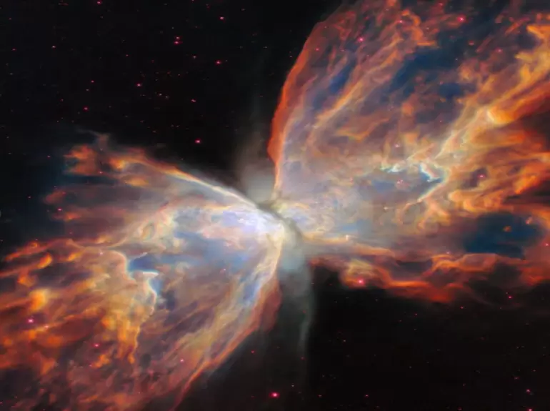 El Telescopio James Webb reveló detalles inéditos de la Nebulosa de la Mariposa. (Foto: NASA)