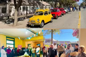 La caravana solidaria del Encuentro de Fiat 600 lleg� a la Escuela de Malli