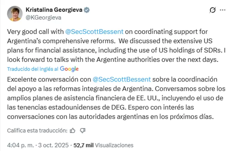 Kristalina Georgieva respaldo