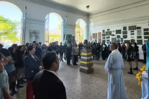 La Virgen del Valle visit la escuela preuniversitaria Fray Mamerto Esqui