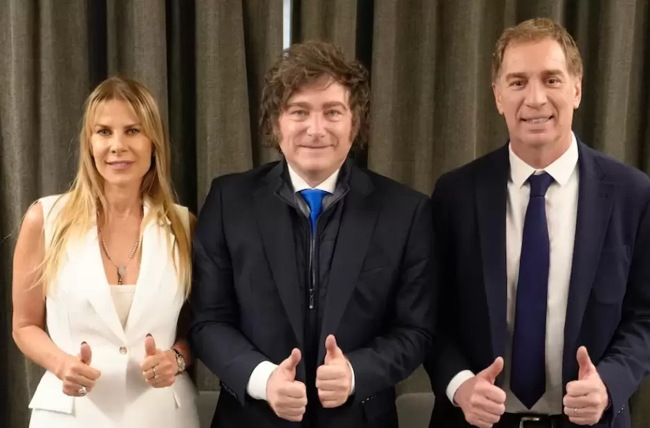 Javier Milei con Santilli y Reichardt en San Nicols.
