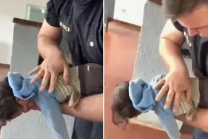 Lleg desesperada a una comisara con su beb que no respiraba y los policas le salvaron la vida