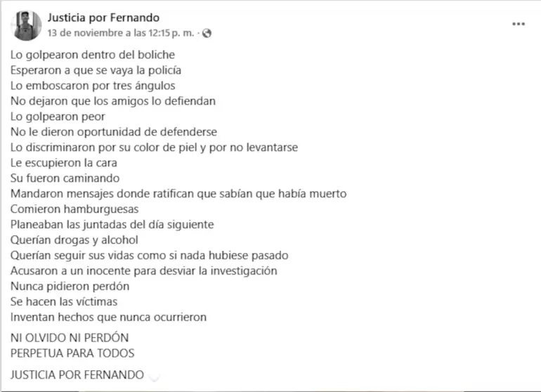 madre Fernando Báez Sosa