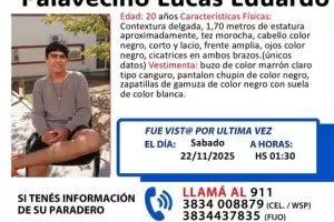 Intensa bsqueda de un Joven de 20 aos en Catamarca