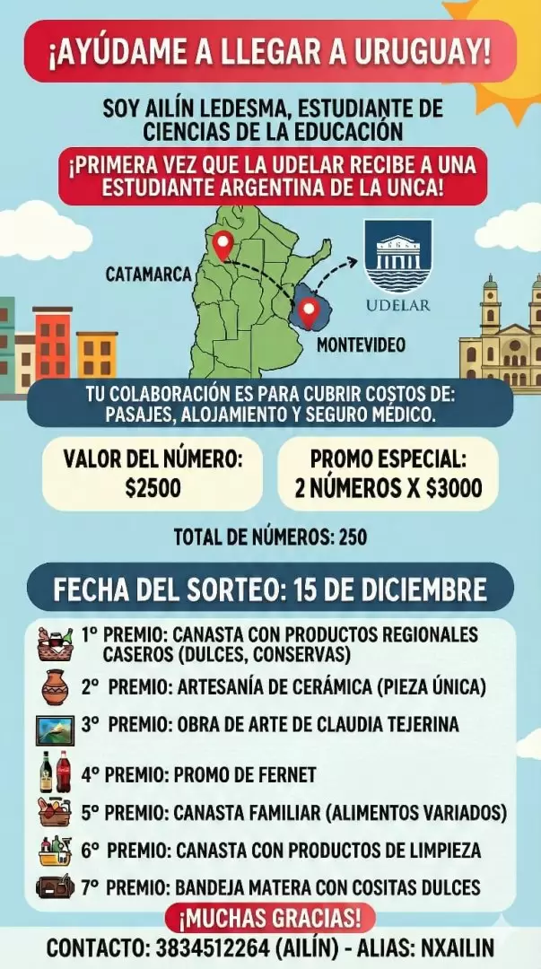 Dos estudiantes de la UNCA viajarn de intercambio y una de ellas ser la primera representante en la UDELAR de Uruguay