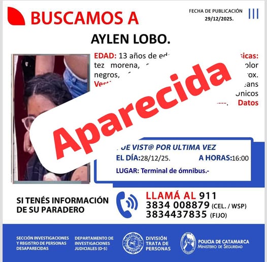 Buena noticia: encontraron a la menor de 13 años - La Unión Digital