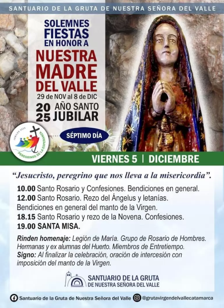 Programa de las Fiestas en honor de la Pura y Limpia Concepcin del Valle - Santuario de la Gruta