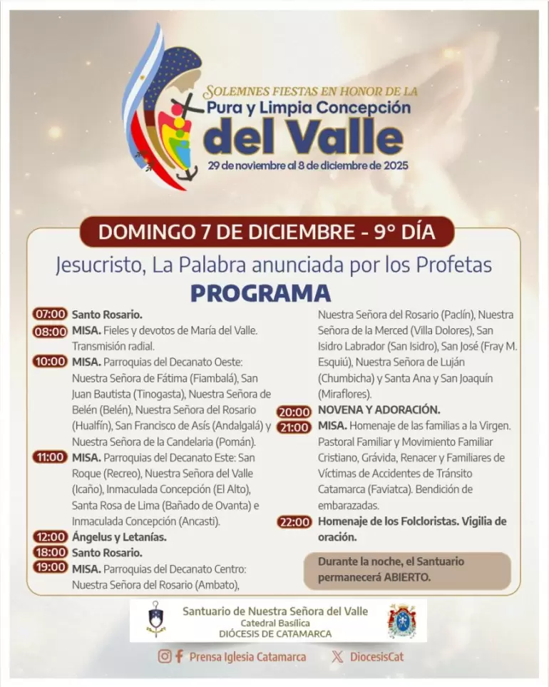 programa virgen domingo