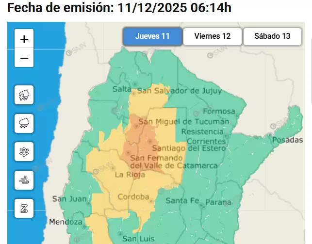 alerta naranja y amarilla