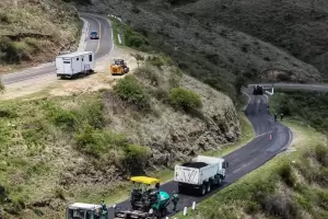 Avanza la repavimentacin de la Ruta Provincial 4 en la Cuestecilla camino a El Rodeo