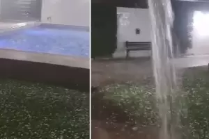 VIDEO: as fue la sorpresiva cada de granizo en Catamarca
