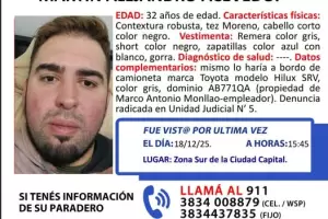 Intensa b�squeda de un joven de 32 a�os en Catamarca