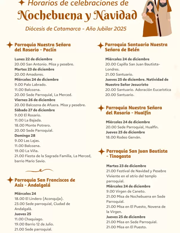 celebraciones navidad horarios