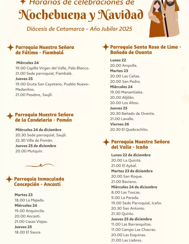 celebraciones navidad horarios