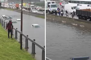 Autos bajo el agua y calles inundadas: las im�genes m�s impactantes del temporal en AMBA