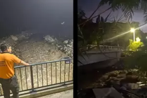 Crecida del r�o Ambato en El Rodeo:  pidieron extremar precauciones