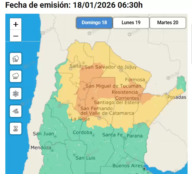 alerta naranja y amarilla