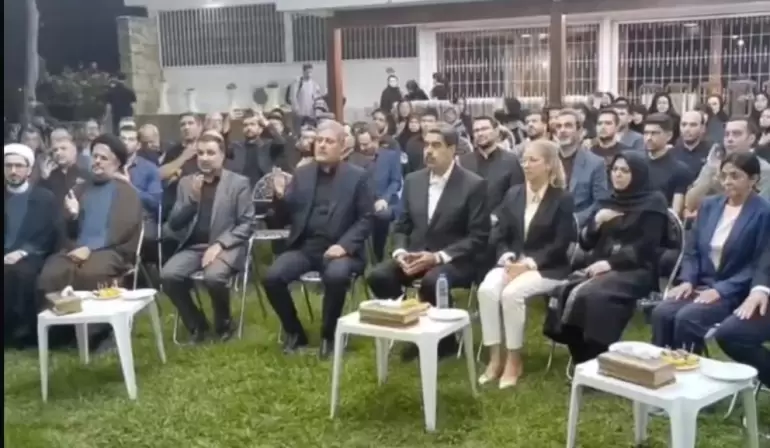Agentes de las Fuerzas Quds junto a Nicol�s Maduro en una imagen de 2024