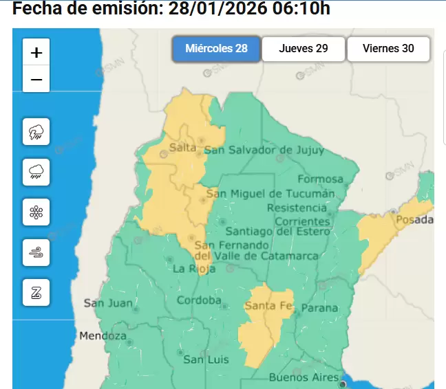 alerta amarilla miercoles