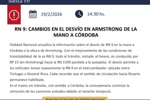 RN 9: Vialidad Nacional reconfigura el tr�nsito por tareas de remoci�n