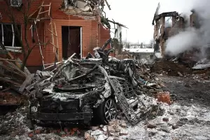 Devastador bombardeo en Kiev a dos d�as del cuarto aniversario de la guerra