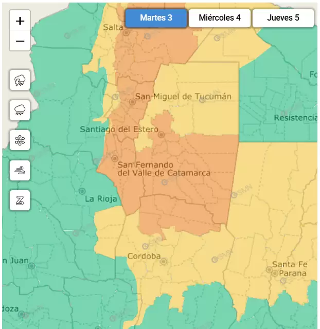 alerta naranja tormentas