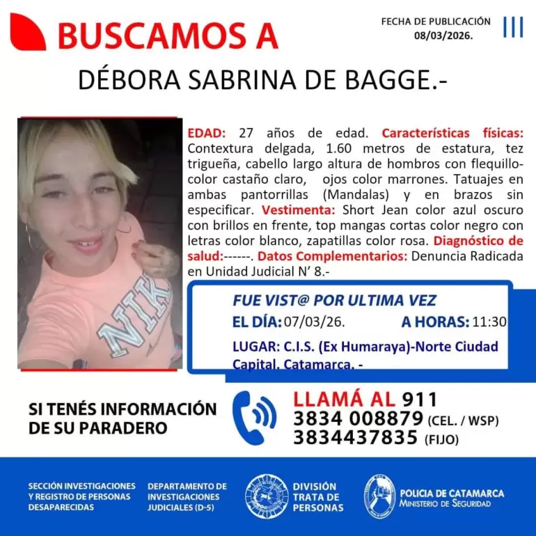 Buscan intensamente a una joven de 27 a�os desaparecida en la Capital