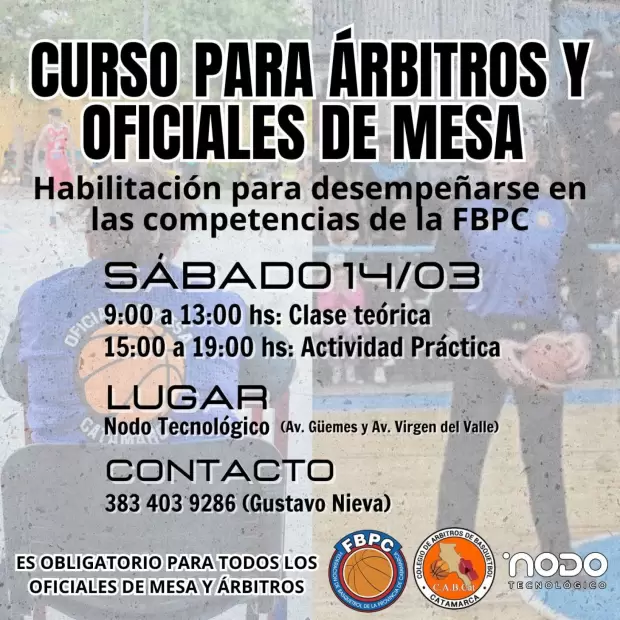 Formaci�n clave para el arbitraje de b�squetbol en Catamarca