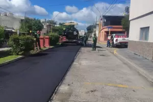 Avanza la repavimentaci�n en Avda. Mariano Moreno y piden extremar precauciones