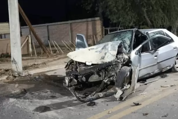 Automovilista qued� atrapado tras chocar contra un poste en la Ruta 40