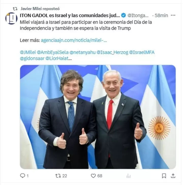 milei viaje israel