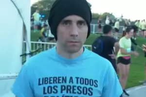 Nahuel Gallo volvi� a una marat�n para pedir por los presos extranjeros en Venezuela