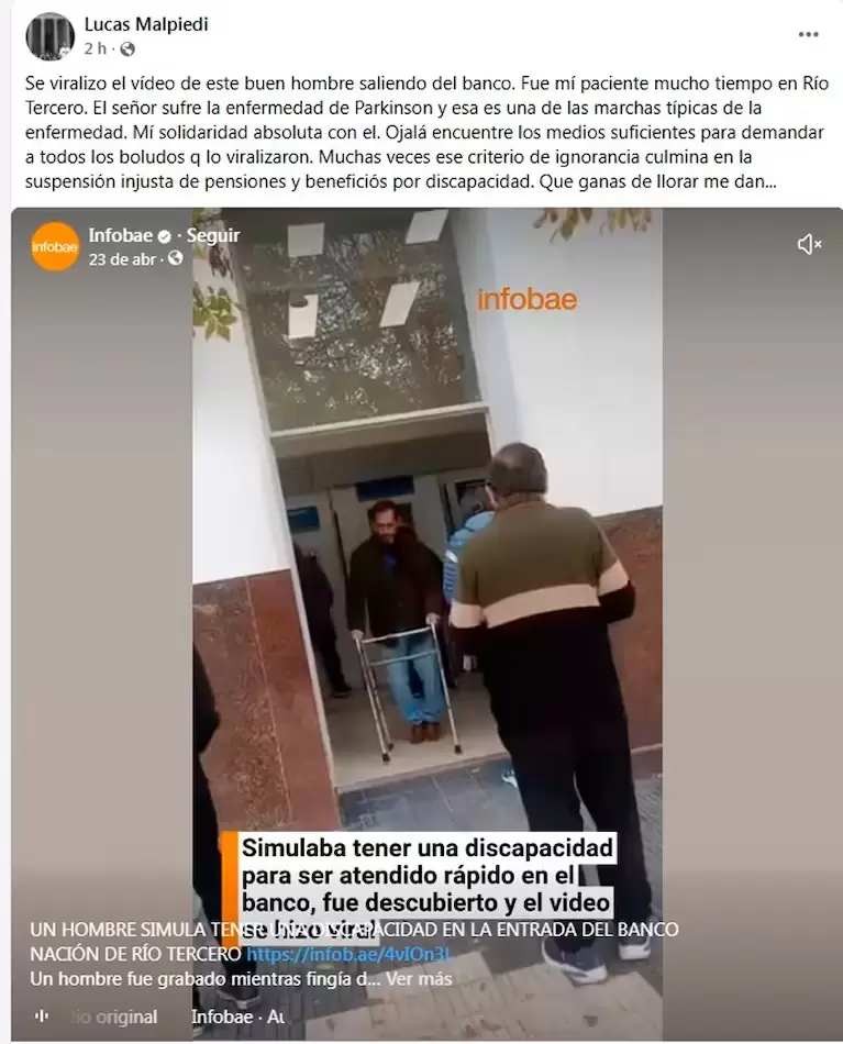 polemica viral discapacidad parkinson