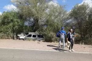 Volc� una camioneta tras intentar esquivar un animal en Ruta 60