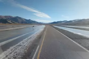 Precauci�n en la RN 60 por hielo en la calzada en el oeste catamarque�o
