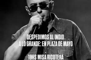 Convocan a una �ltima misa ricotera en Plaza de Mayo para despedir al Indio Solari