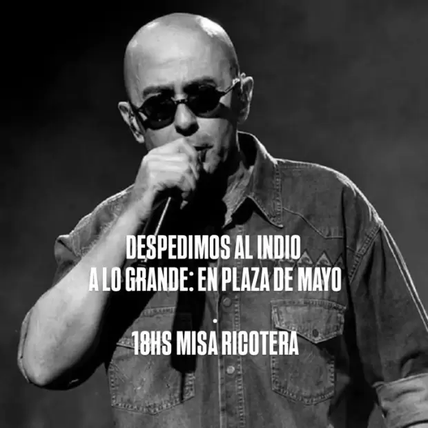 Convocan a una �ltima misa ricotera en Plaza de Mayo para despedir al Indio Solari