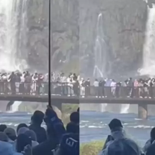 VIDEO: Un turista se arroj� a las Cataratas del Iguaz� para recuperar su tel�fono celular