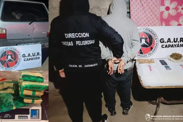 Catamarca: arrestaron a un hombre y secuestraron marihuana y hojas de coca