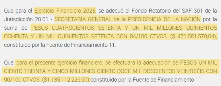 tarjeta presidencia milei