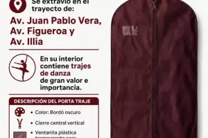 Desesperada b�squeda de un porta trajes perdido: bailarina catamarque�a pide ayuda
