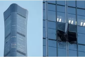 P�nico en China: una avioneta se estrell� contra la torre m�s alta de Beijing